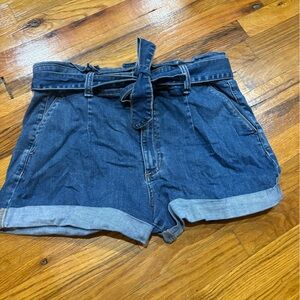 Women's paper bag Jean shorts